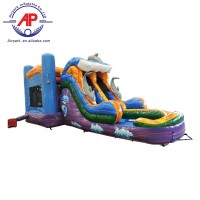 ocean theme inflatable water jumping bouncer castle slide