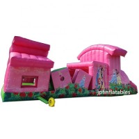 2020 new arrival inflatable princess castle train fun city/ inflatable castle train obstacle course