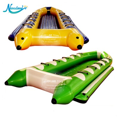 8 Person Pvc Large Cheap Floating Inflatable Boat Fabric Flying Fish Pontoon Water Banana Fishing Boat Swimming Pool For Sale