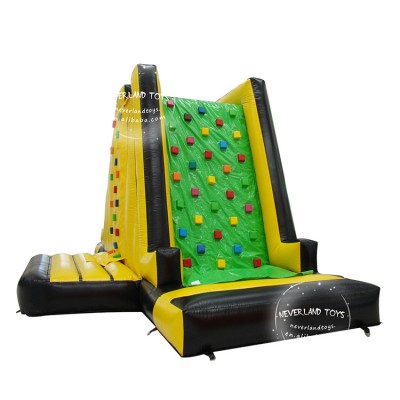 NEVERLAND TOYS Inflatable Rock Climbing Wall Kids Climbing Wall with Slide Green Three Sides Climbing for Sale