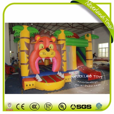 NEVERLAND TOYS customized inflatable bouncer, inflatable castle, bouncer house lion inflatable bouncer house for sale