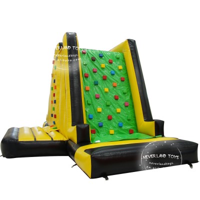 NEVERLAND TOYS Inflatable Rock Climbing Wall Kids Climbing Wall with Slide Green Three Sides Climbing for Sale