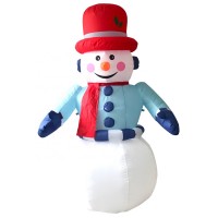 Top Selling 4ft blow up christmas decor Xmas inflatable snowman with rotating LED lights for indoor outdoor yard garden